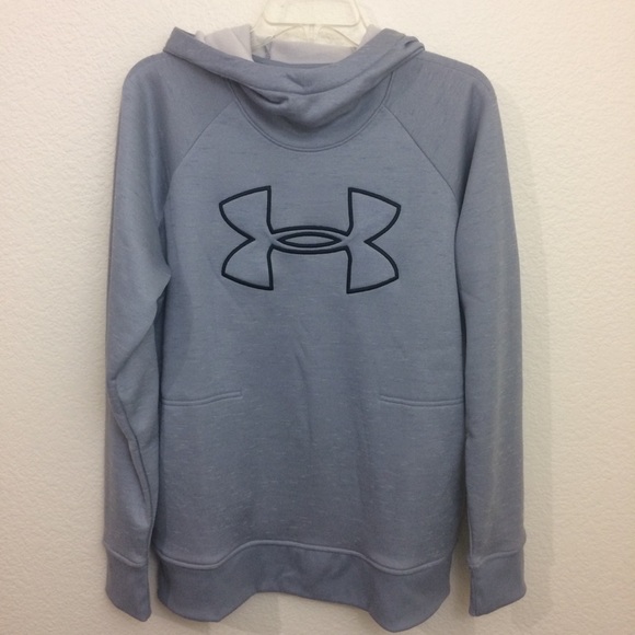 LAST ONE! Under Armour Logo Hooded Sweatshirt Gray - Picture 5 of 8